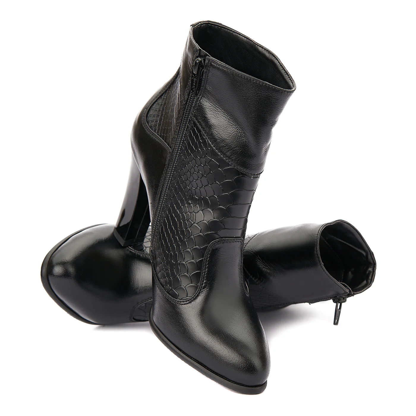 Botine dama negre din piele naturala 6251 - Image 4