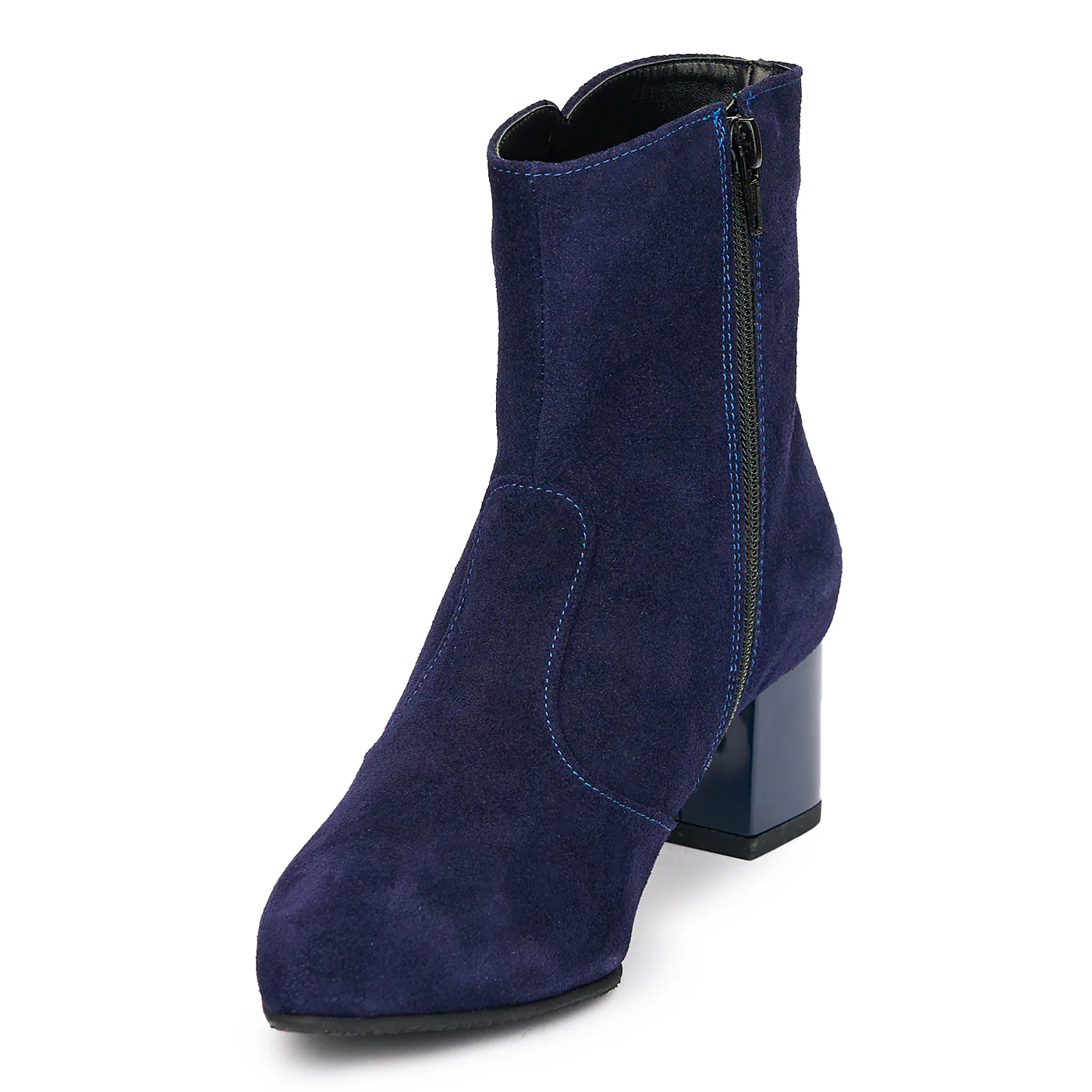 Botine Dama Piele cu Toc Bleumarin 6495 - Image 3