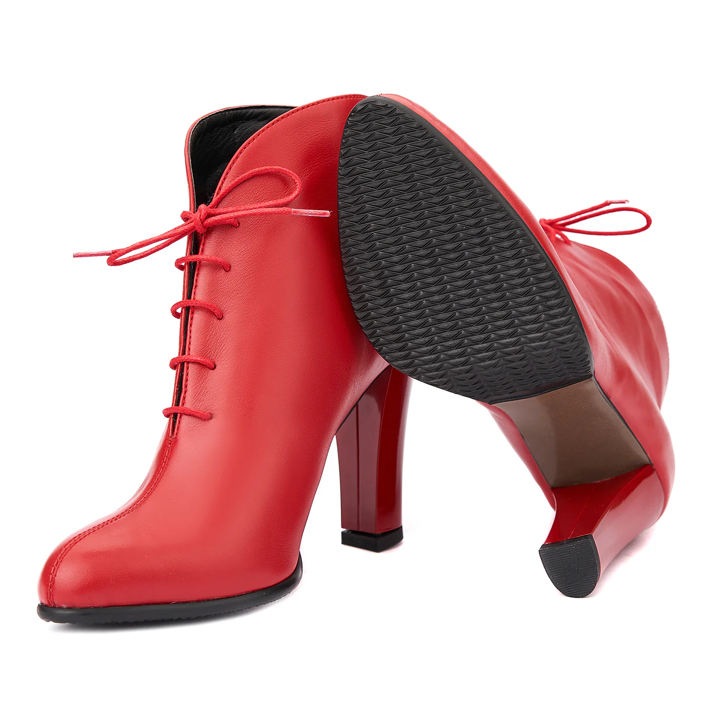 Botine dama rosii din piele naturala 6289 - Image 3