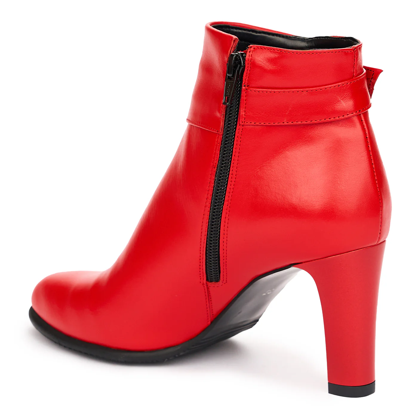 Botine Dama Rosii Toc 8.5 Cm din Piele Naturala 10872 - Image 2