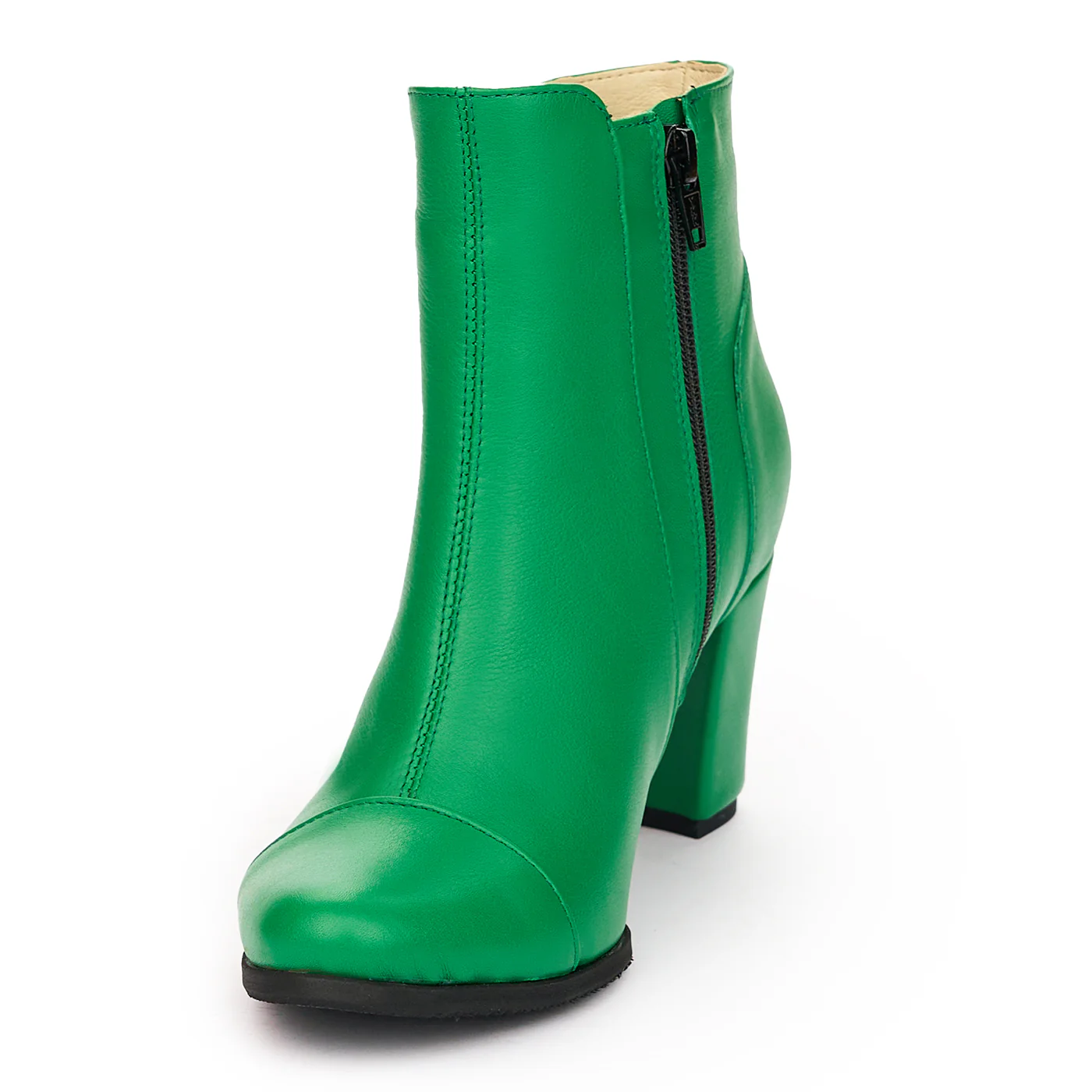 Botine Dama Verzi Toc 7 Cm din Piele Naturala 12311 - Image 3