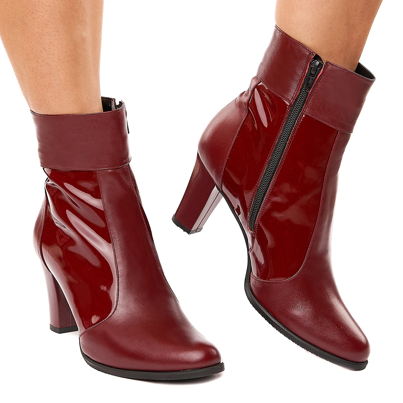 Botine dama visinii din piele naturala 6122 - Image 2