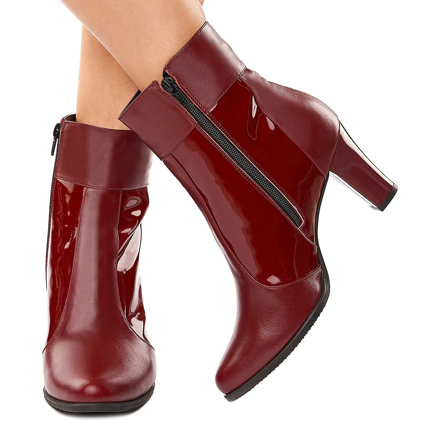 Botine dama visinii din piele naturala 6122 - Image 3