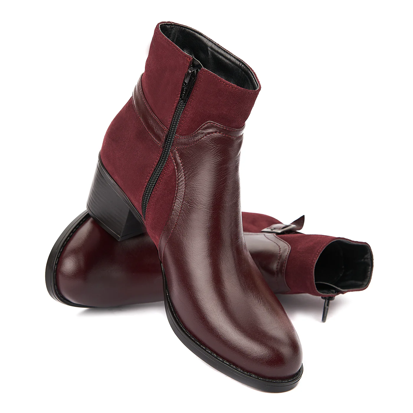 Botine dama visinii din piele naturala 6241 - Image 4