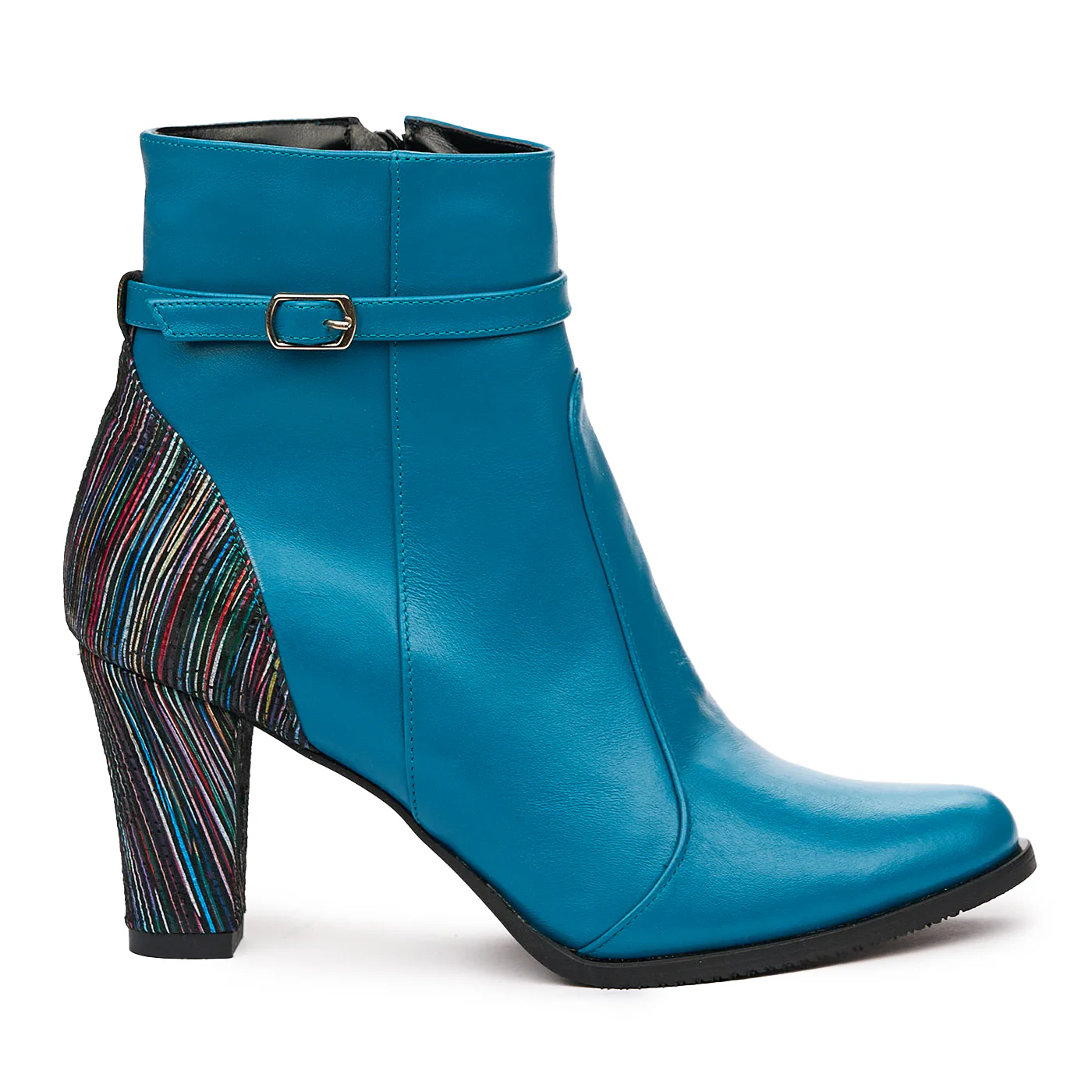 Botine elegante albastre din piele naturala 6615