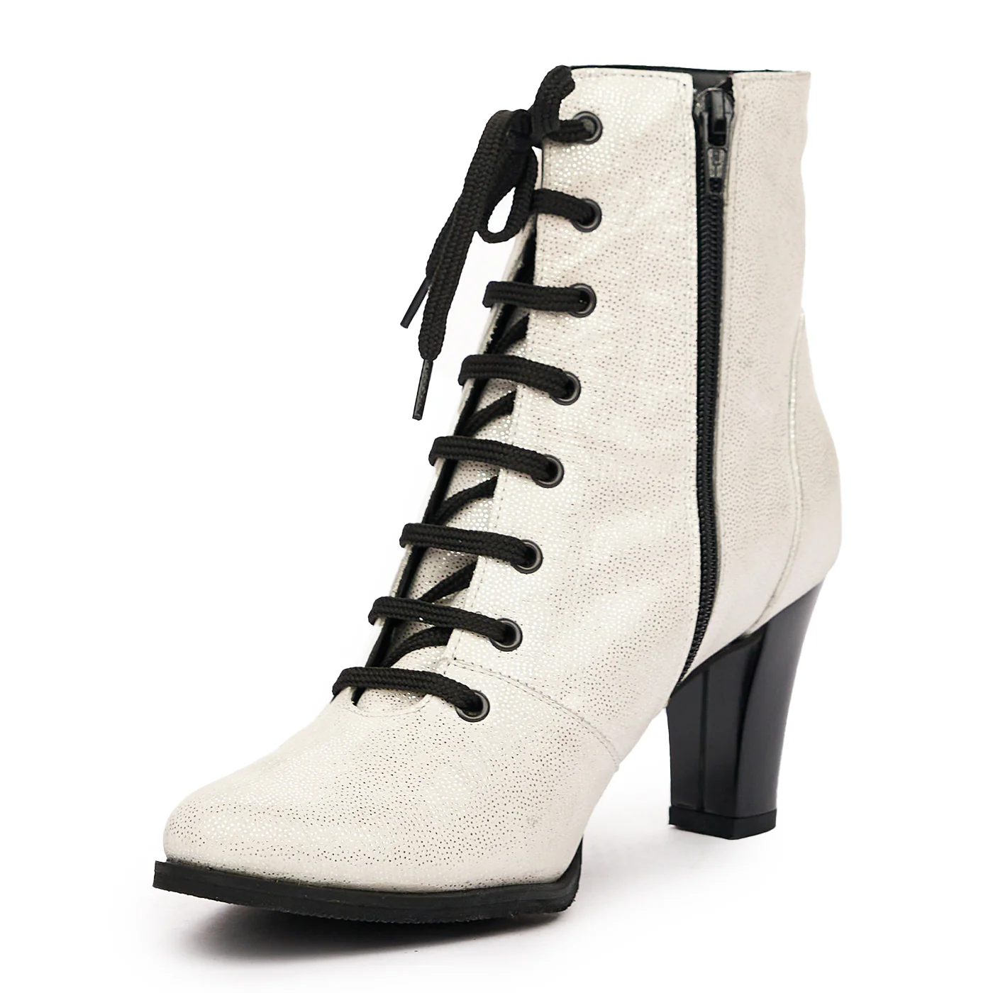 Botine elegante albe din piele naturala 6616 - Image 4