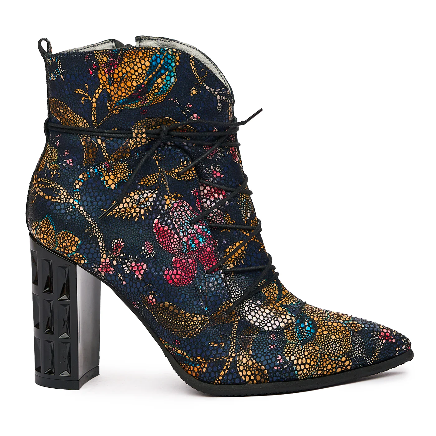 Botine elegante din piele naturala multicolora 6589