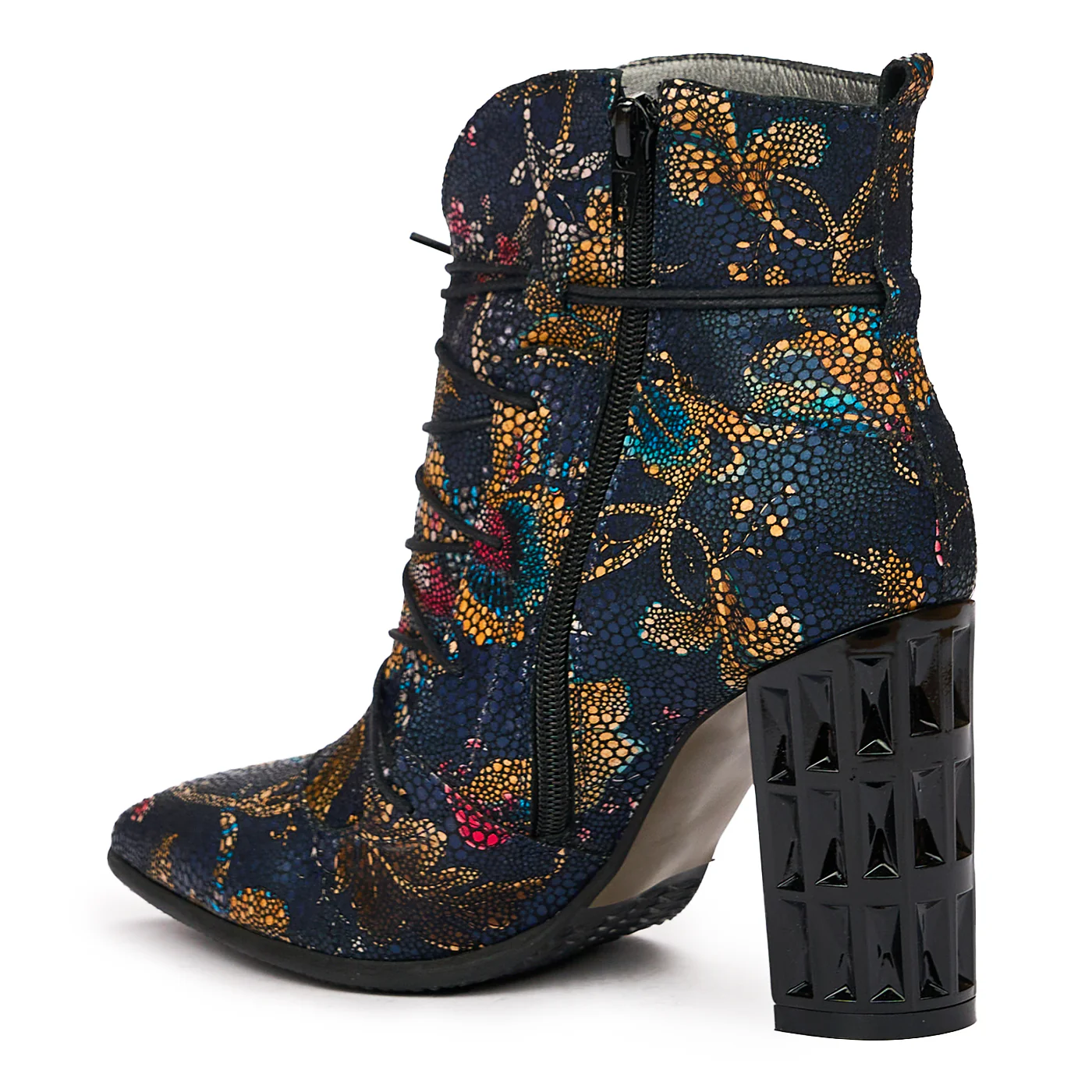 Botine elegante din piele naturala multicolora 6589 - Image 3