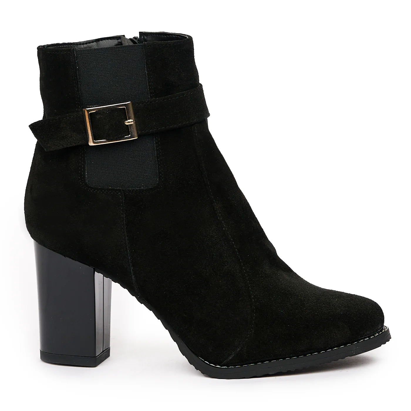 Botine elegante negre din piele naturala 6605