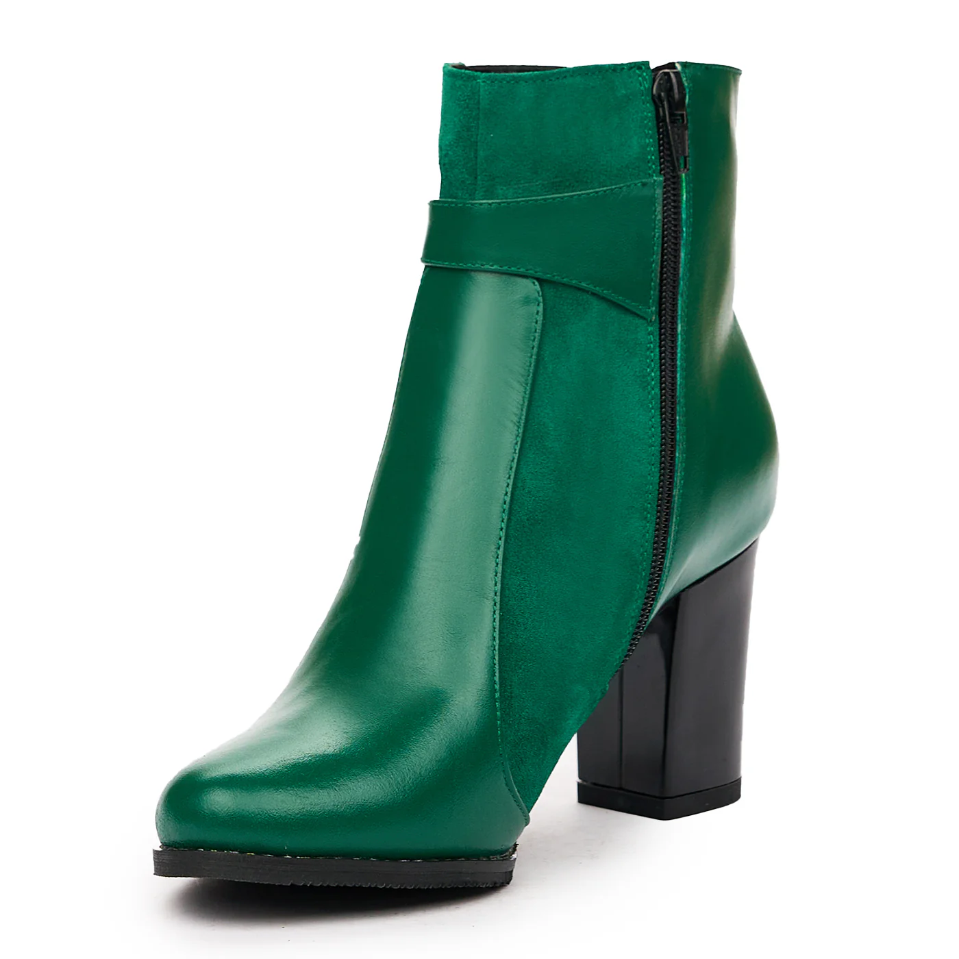 Botine elegante verzi din piele naturala 6617 - Image 4