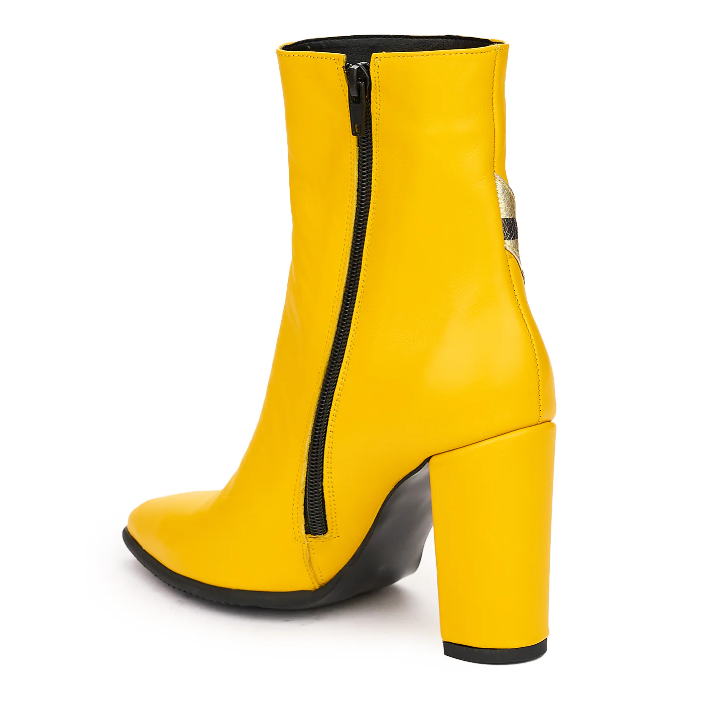 Botine Galbene Dama Toc 9.5 Cm din Piele Naturala 12291 - Image 2
