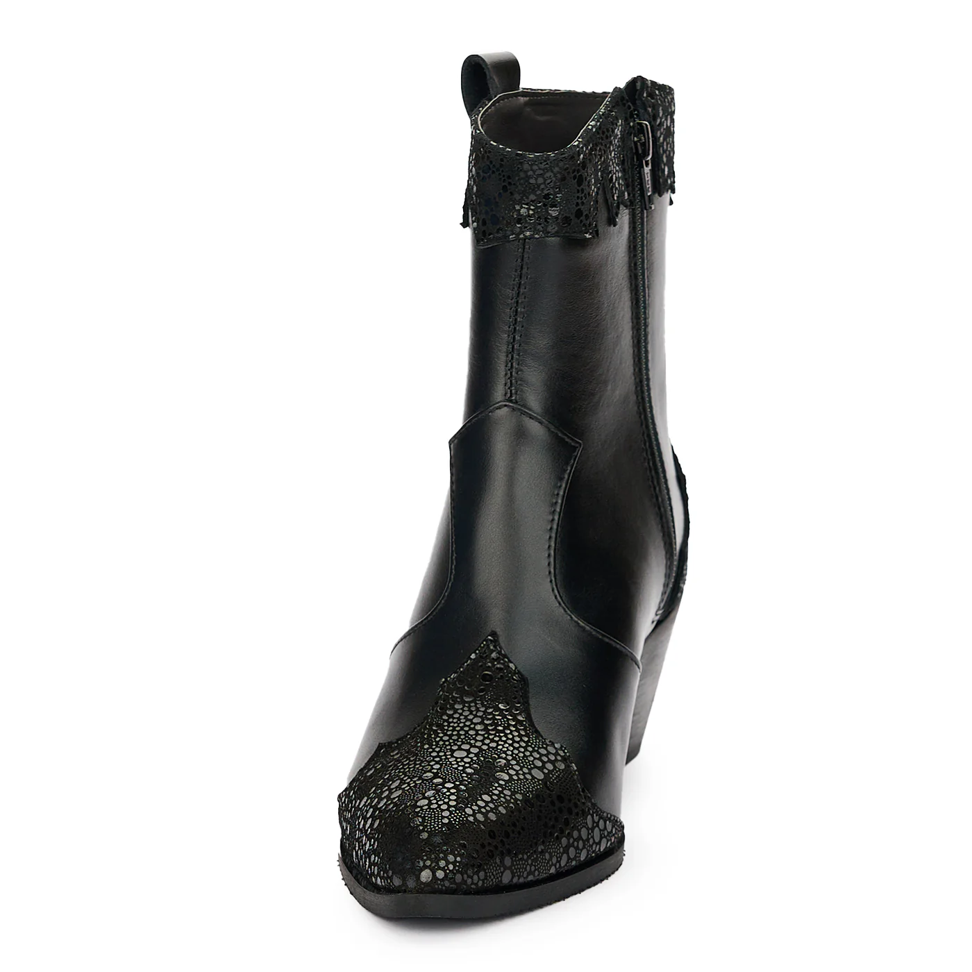 Botine Negre Dama Piele Naturala Toc 6 Cm 12385 - Image 3