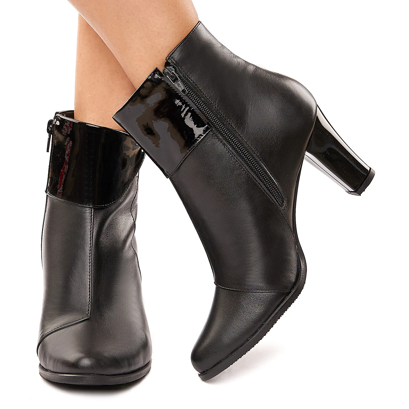 Botine negre din piele naturala 6120 - Image 3