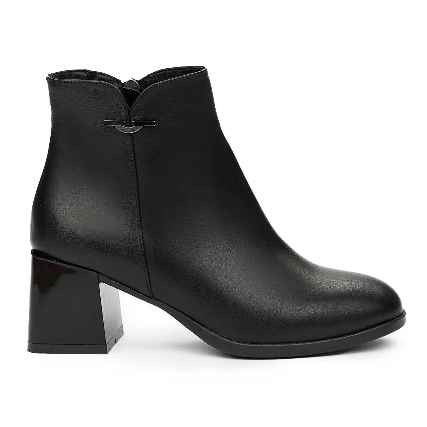 Botine negre din piele naturala 6535