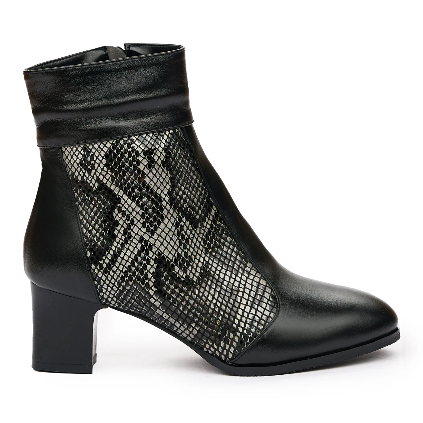 Botine negre din piele naturala 6560