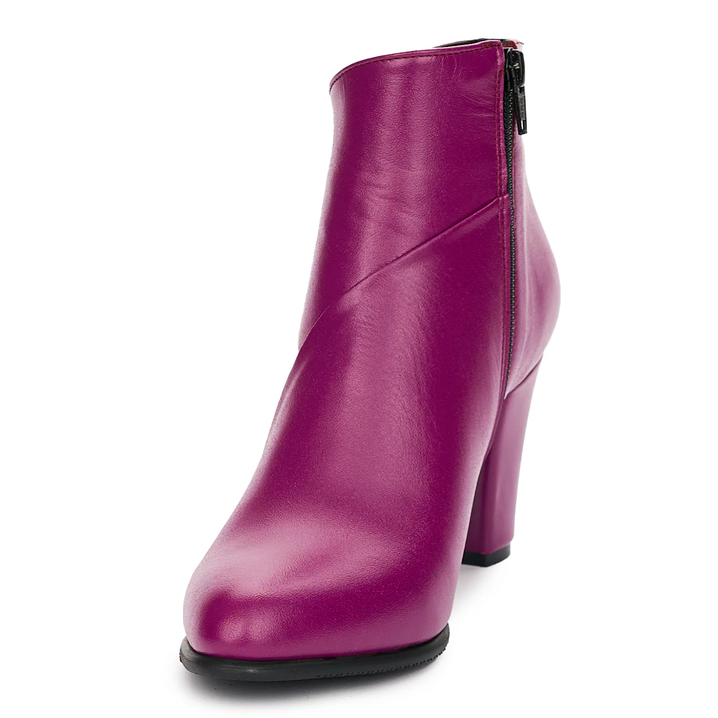 Botine Piele Mov Dama Toc 8 Cm 12365 - Image 3