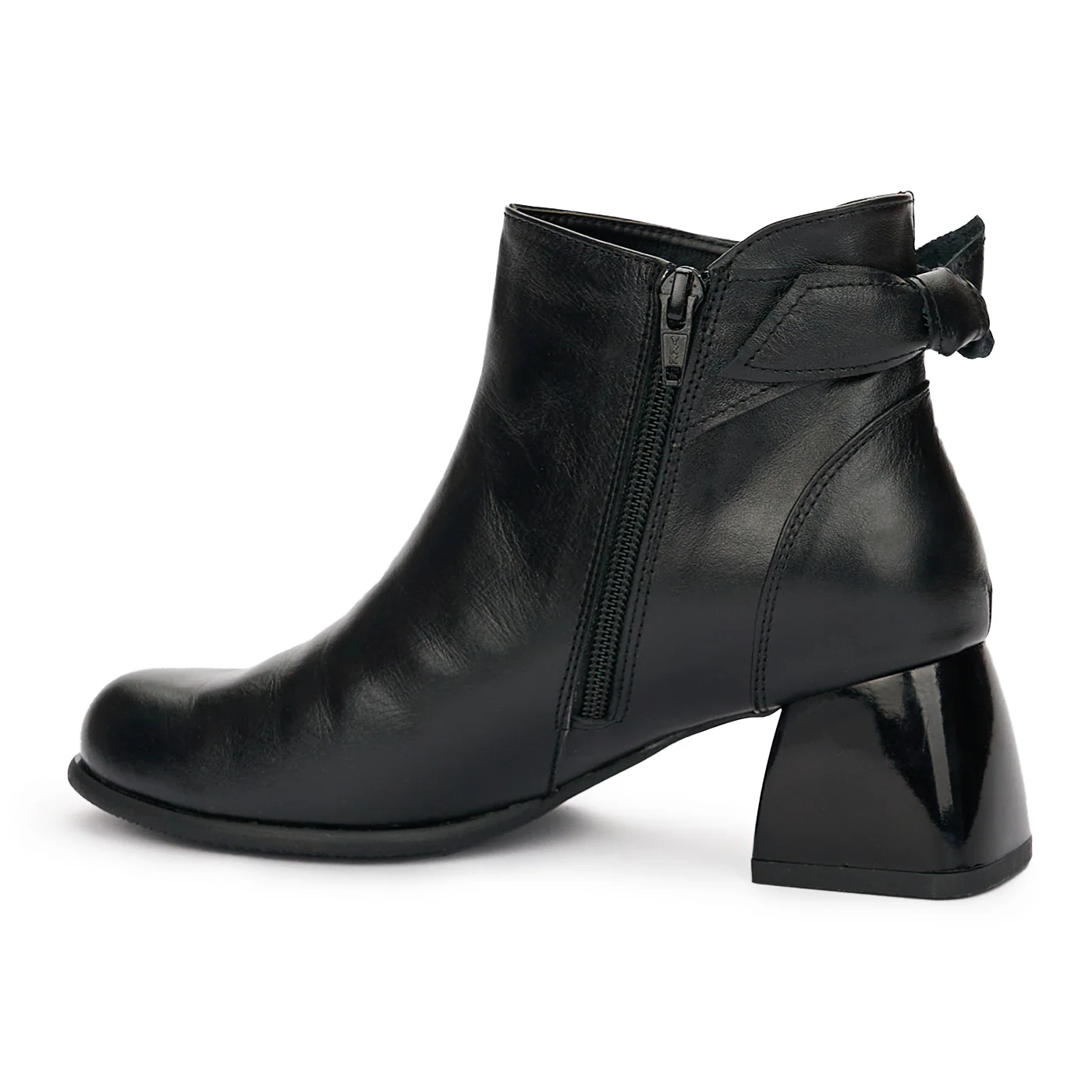 Botine Piele Negre Dama Toc 6 Cm 12403 - Image 2