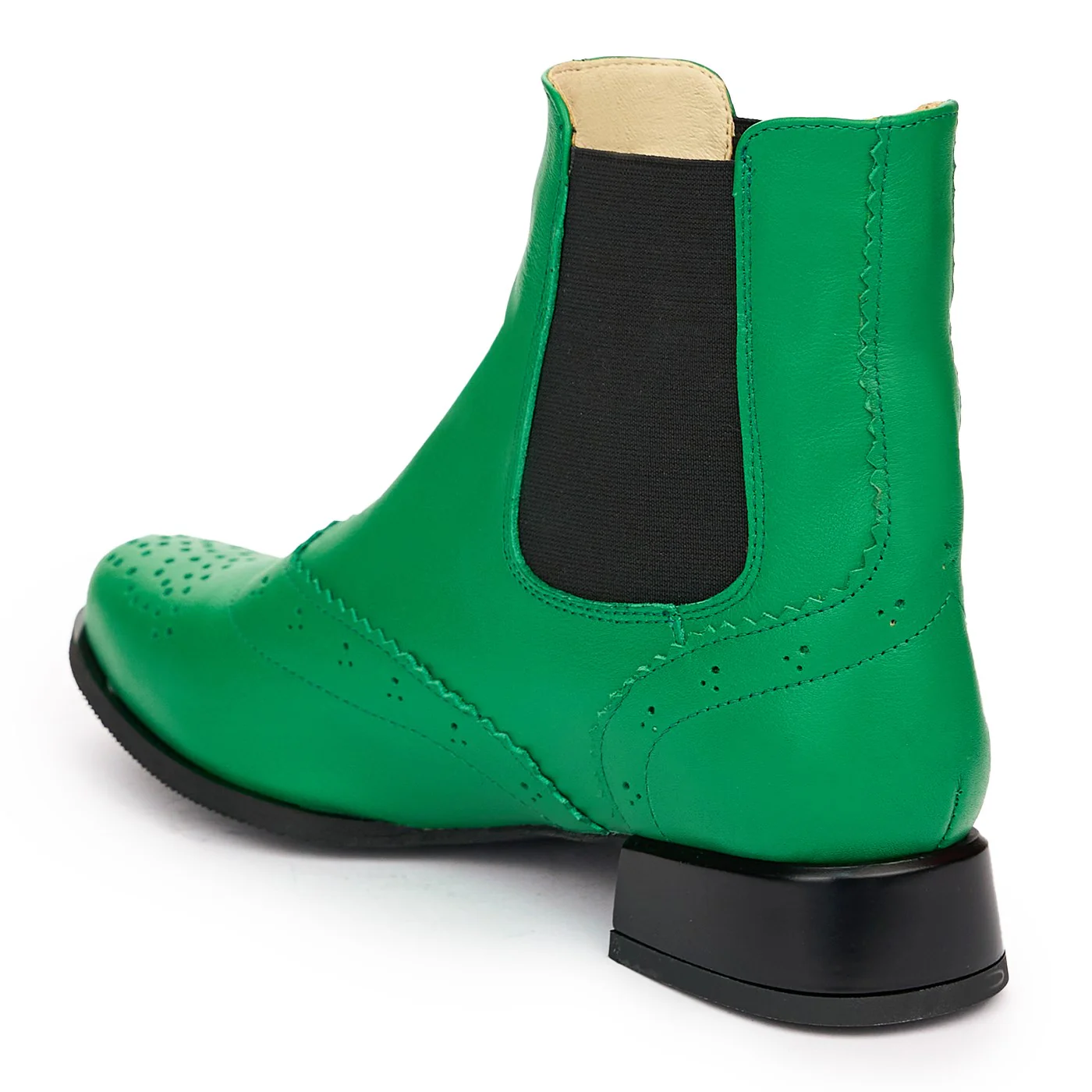 Botine Piele Verzi Dama cu Toc din Piele Naturala 12412 - Image 2