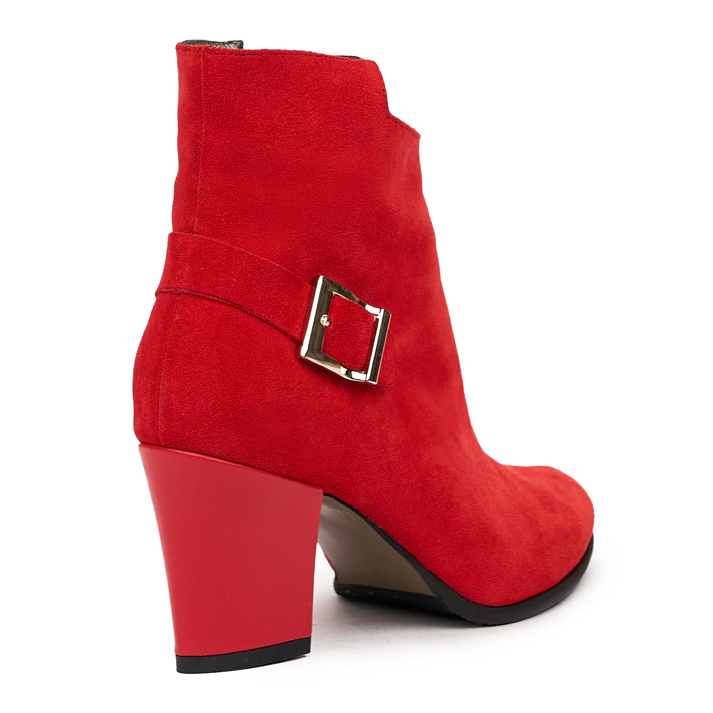 Botine rosii dama din piele naturala 6656 - Image 2