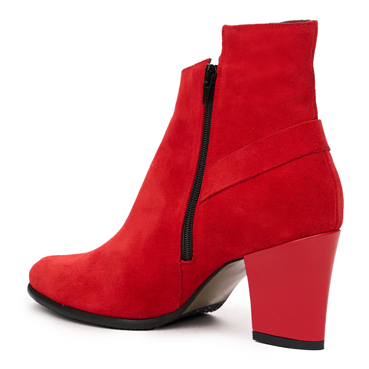 Botine rosii dama din piele naturala 6656 - Image 3
