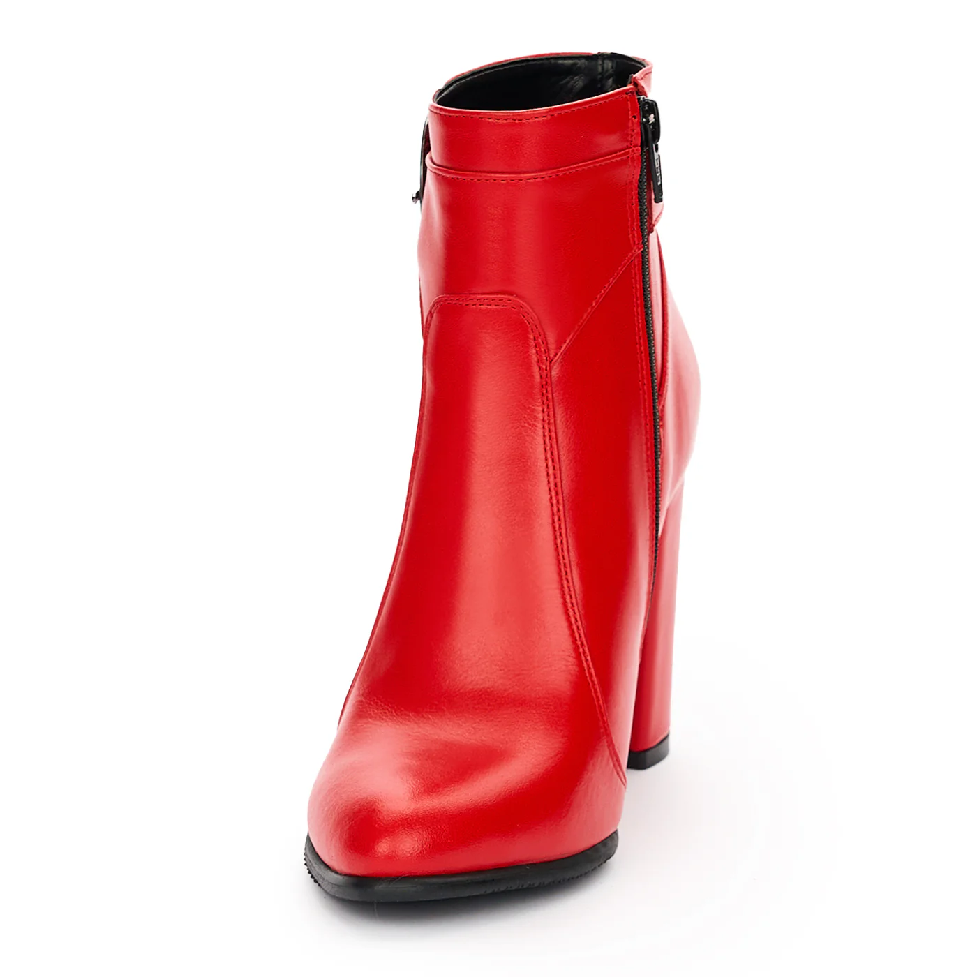 Botine Rosii Elegante Dama Toc 9.5 Cm din Piele Naturala 12358 - Image 3