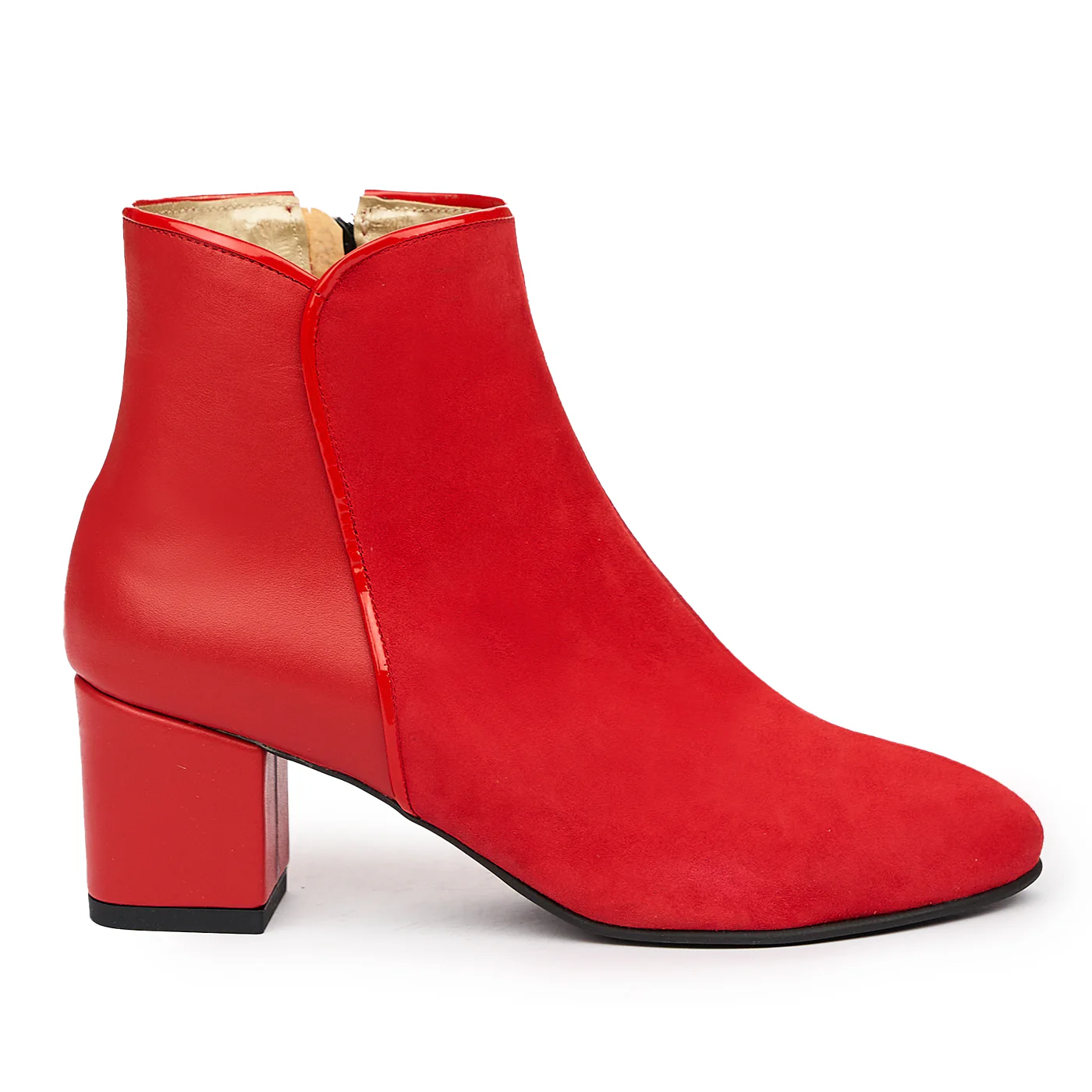 Botine Rosii Piele Naturala Toc 5 Cm 6843