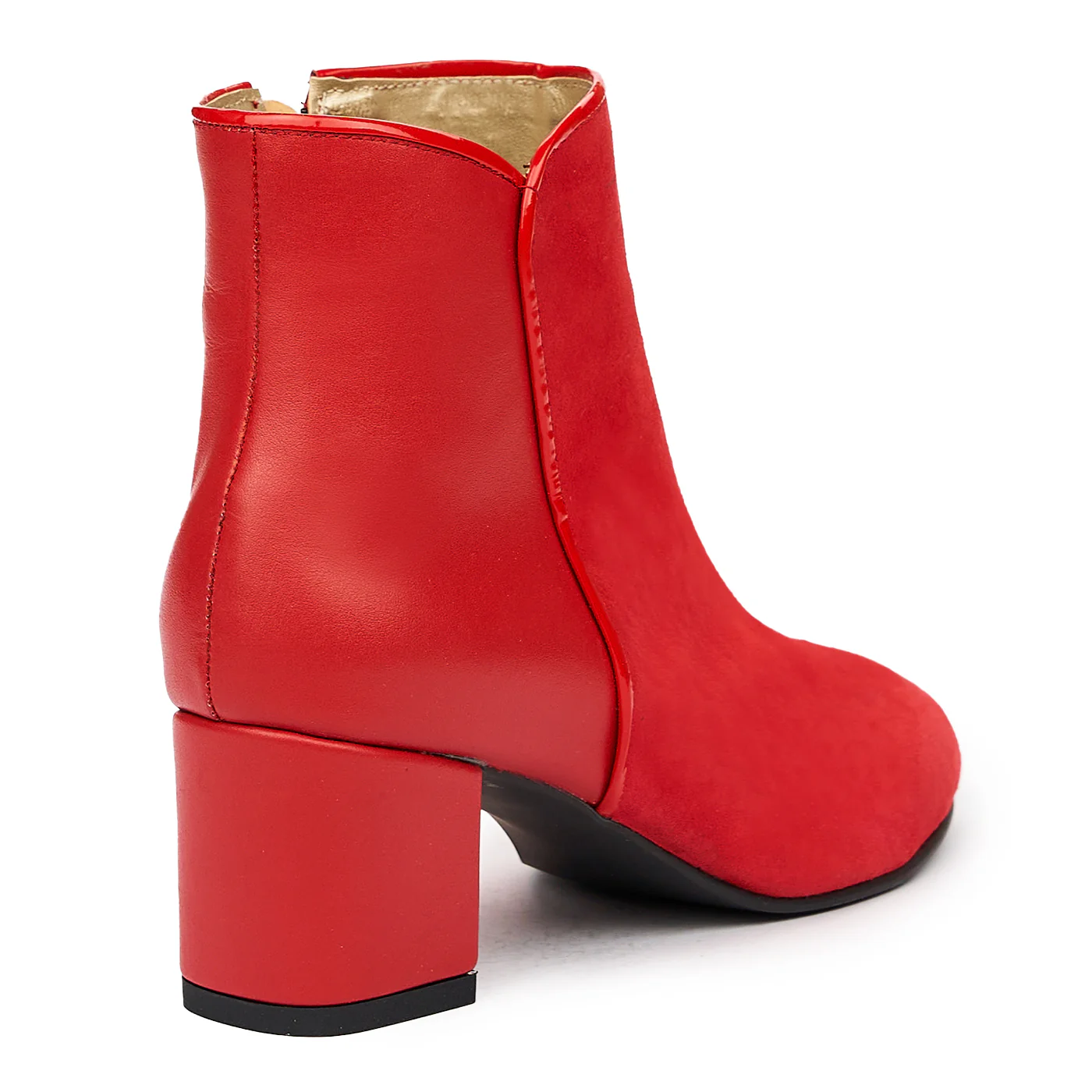 Botine Rosii Piele Naturala Toc 5 Cm 6843 - Image 2