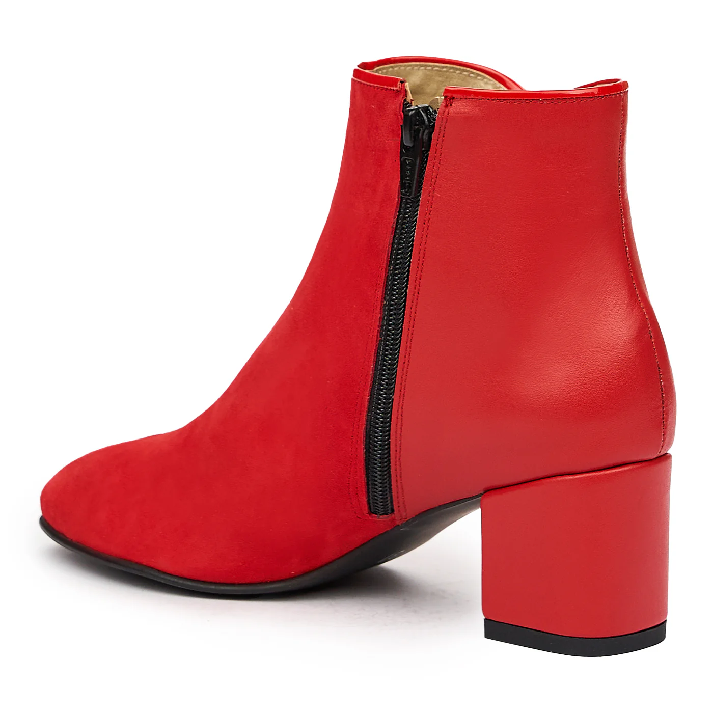 Botine Rosii Piele Naturala Toc 5 Cm 6843 - Image 3