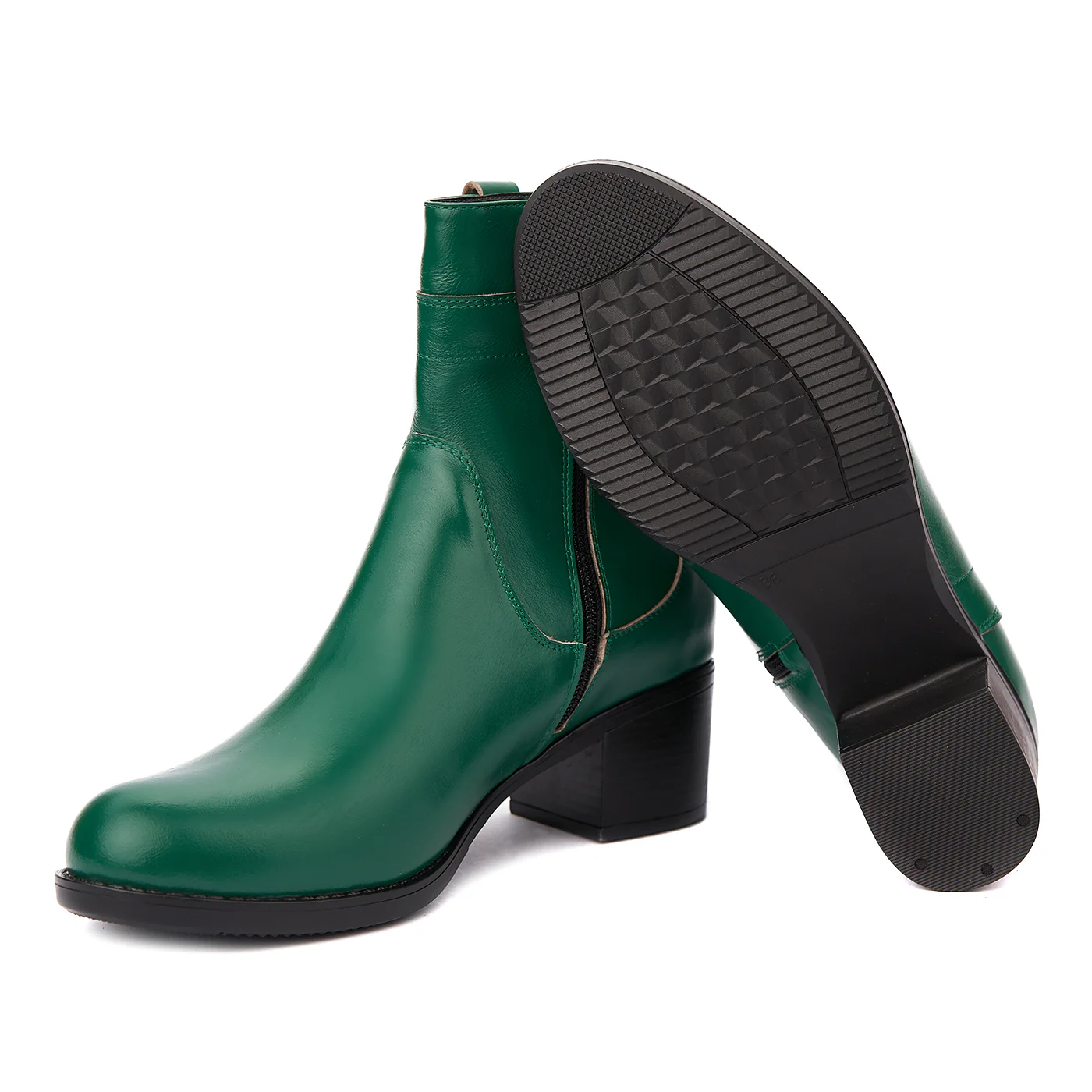 Botine Toc Gros Piele Naturala Verzi 6301 - Image 3