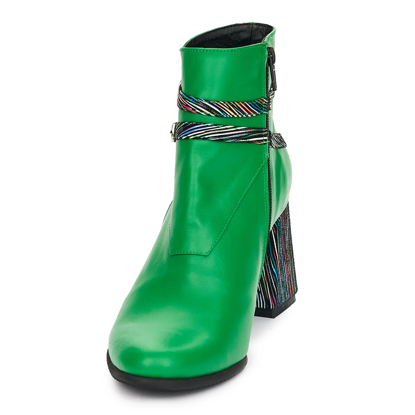 Botine Verzi Dama Toc 8 Cm din Piele Naturala 12212 - Image 3