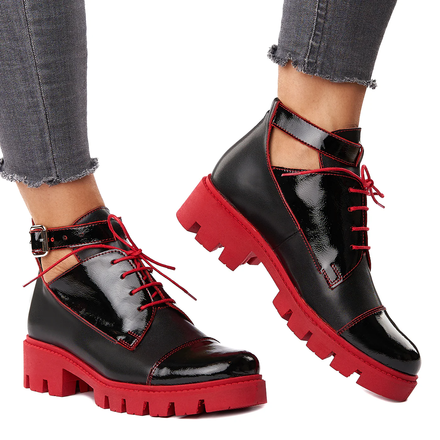 Casual Pantofi Dama Negri din Piele Naturala 3540 - Image 2