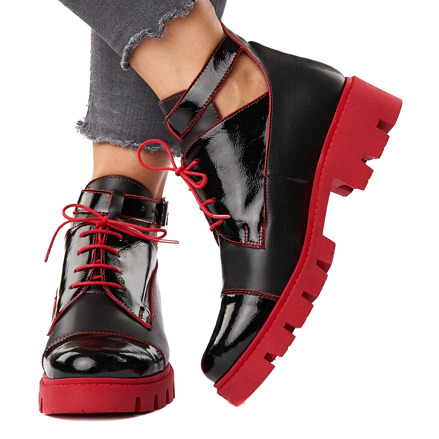 Casual Pantofi Dama Negri din Piele Naturala 3540 - Image 3