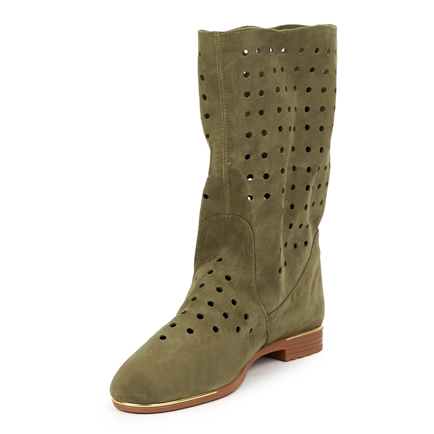 Cizme casual dama din piele naturala verde 14778 - Image 3