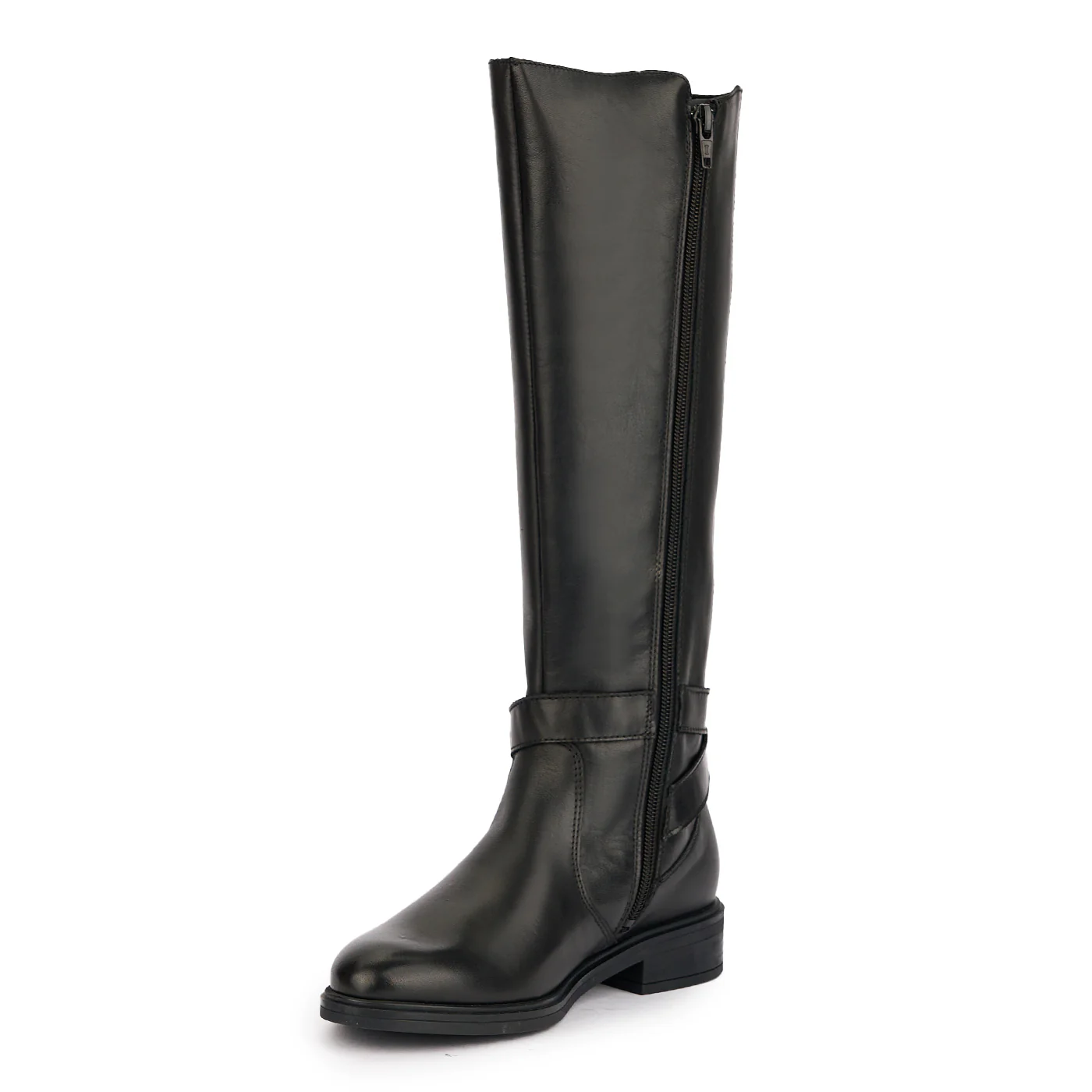 Cizme dama din piele naturala neagra cu banda elastica 17027 - Image 3