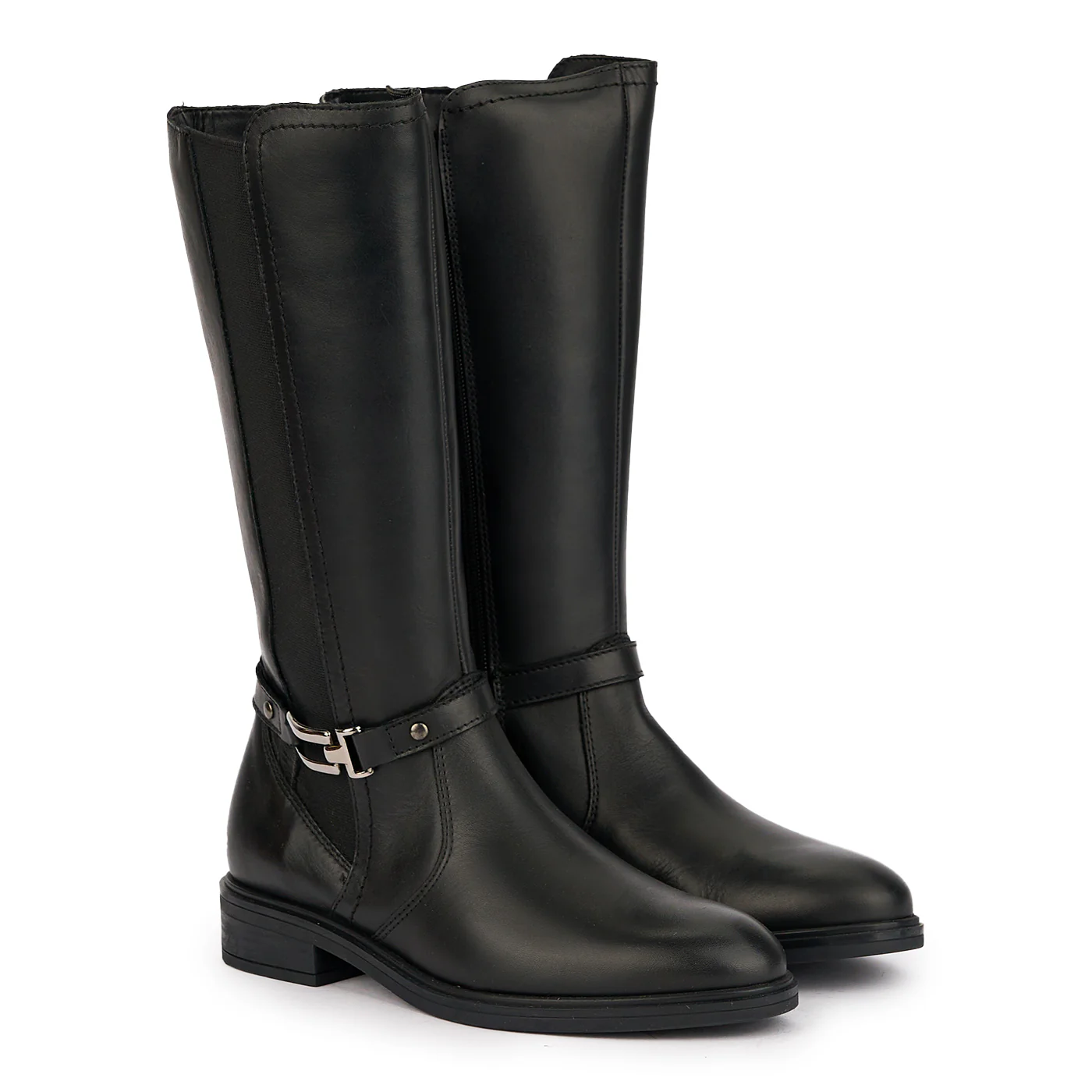 Cizme dama din piele naturala neagra cu banda elastica 17028 - Image 4