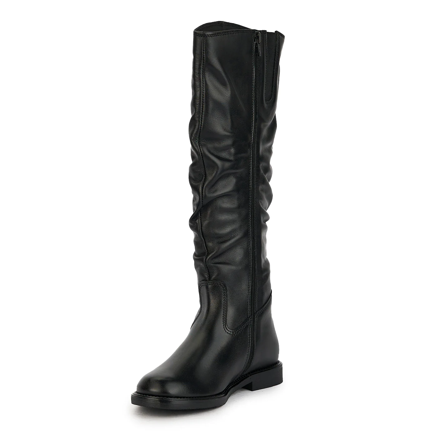 Cizme dama din piele naturala neagra cu elastic pe pulpa 17324 - Image 3