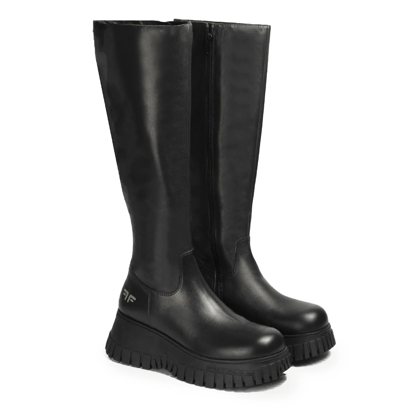 Cizme dama din piele naturala neagra cu talpa inalta 17056 - Image 2