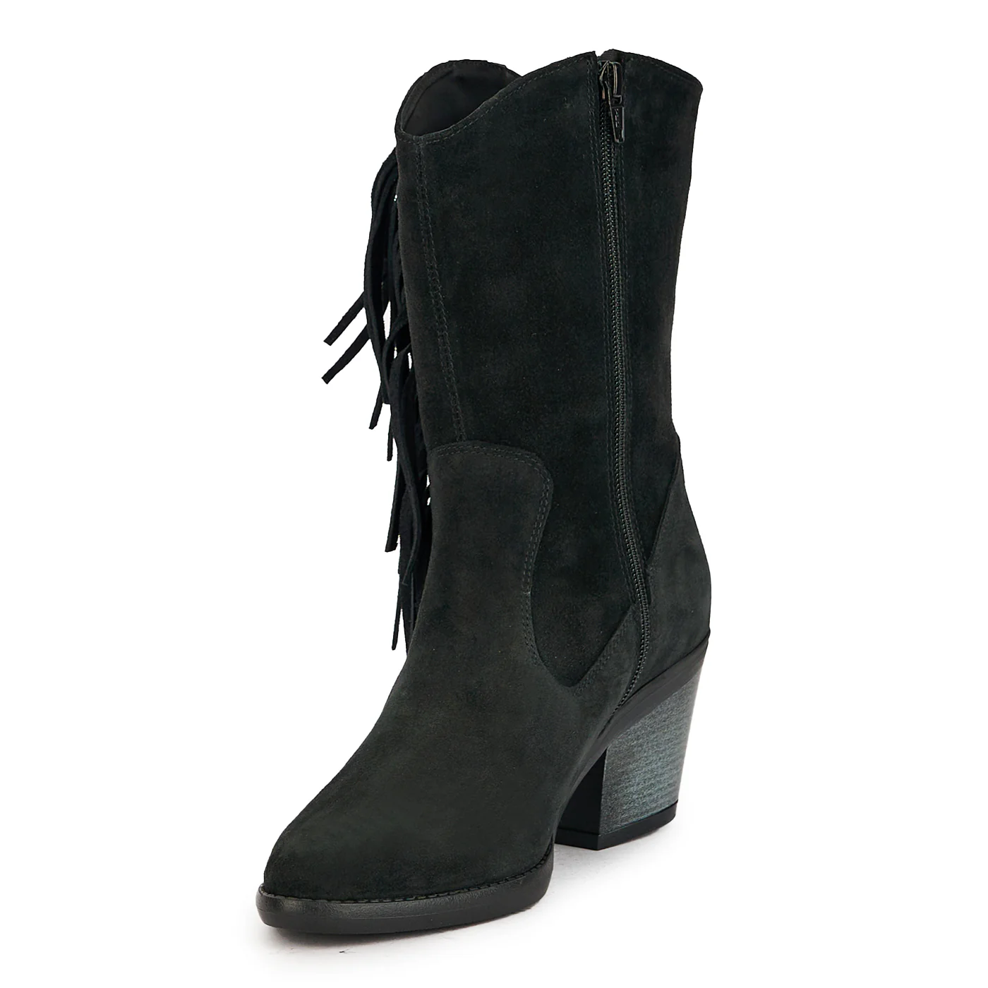 Cizme dama din piele naturala neagra cu toc 7 cm 17341 - Image 3