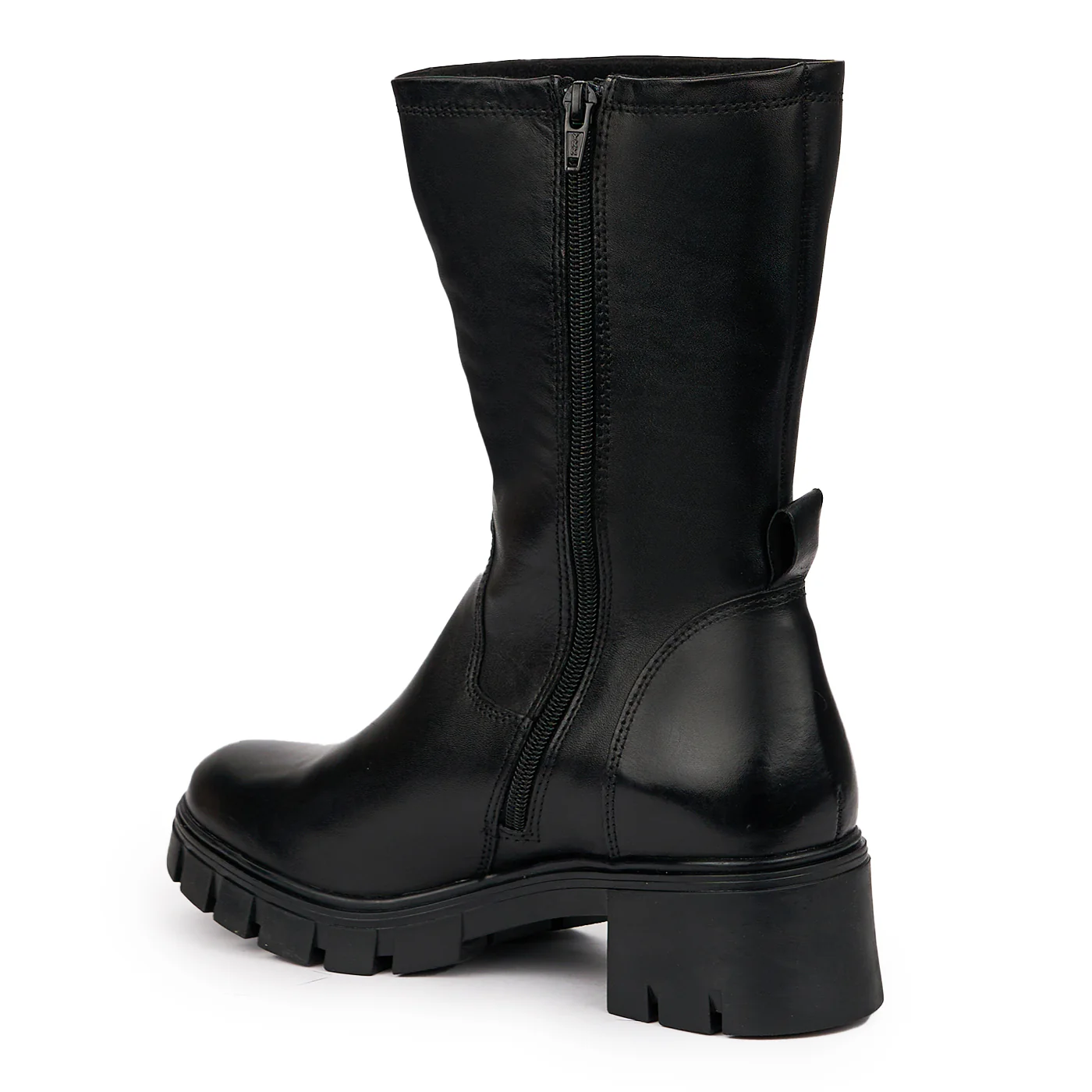 Cizme dama din piele naturala neagra cu toc gros 14247 - Image 2