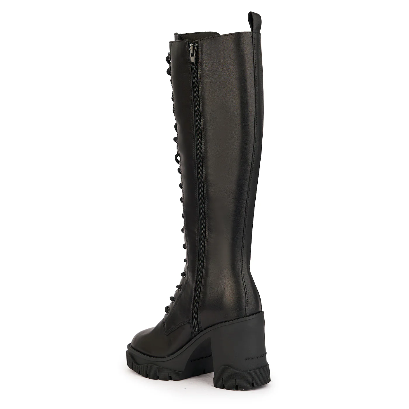 Cizme dama din piele naturala neagra cu toc gros 9.5 cm 17054 - Image 2