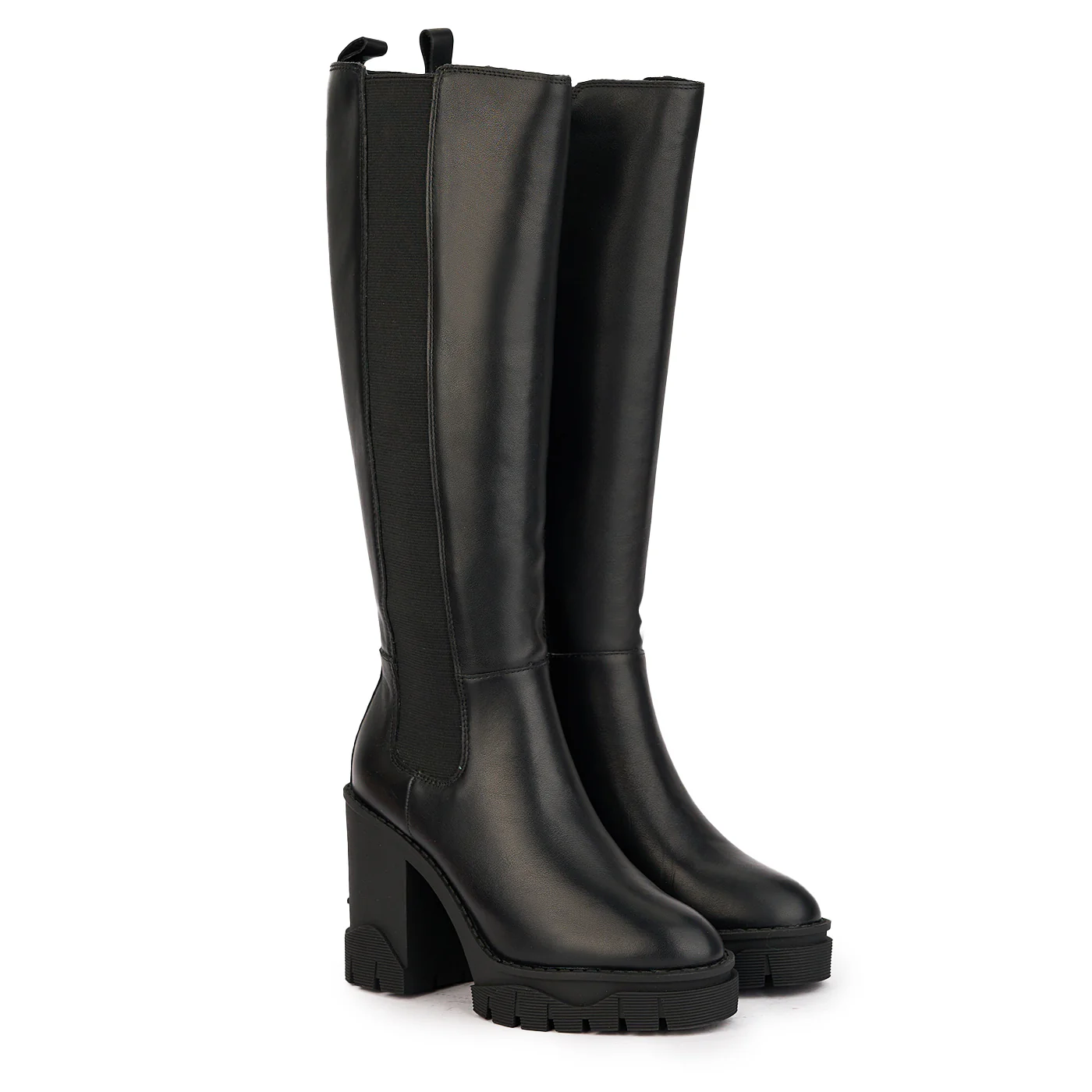 Cizme dama din piele naturala neagra cu toc gros 9 cm 17053 - Image 4