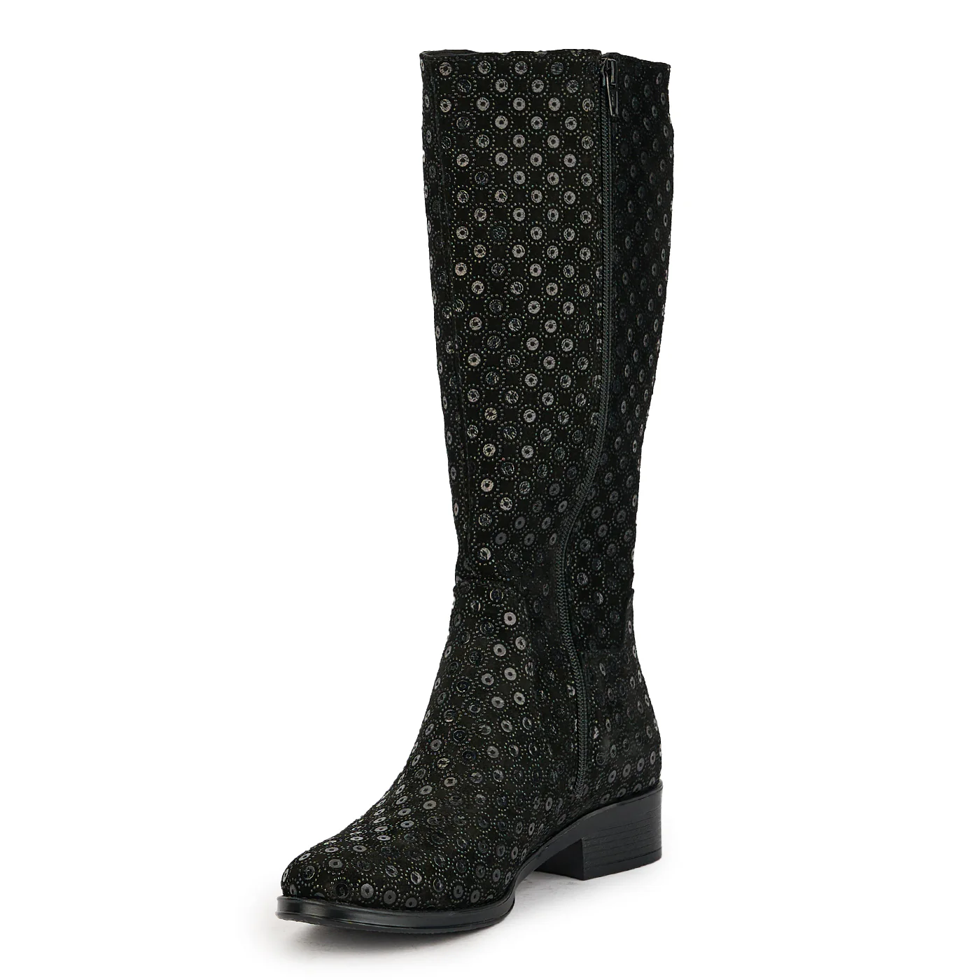 Cizme dama din piele naturala neagra cu toc mic 3.5 cm 17372 - Image 3