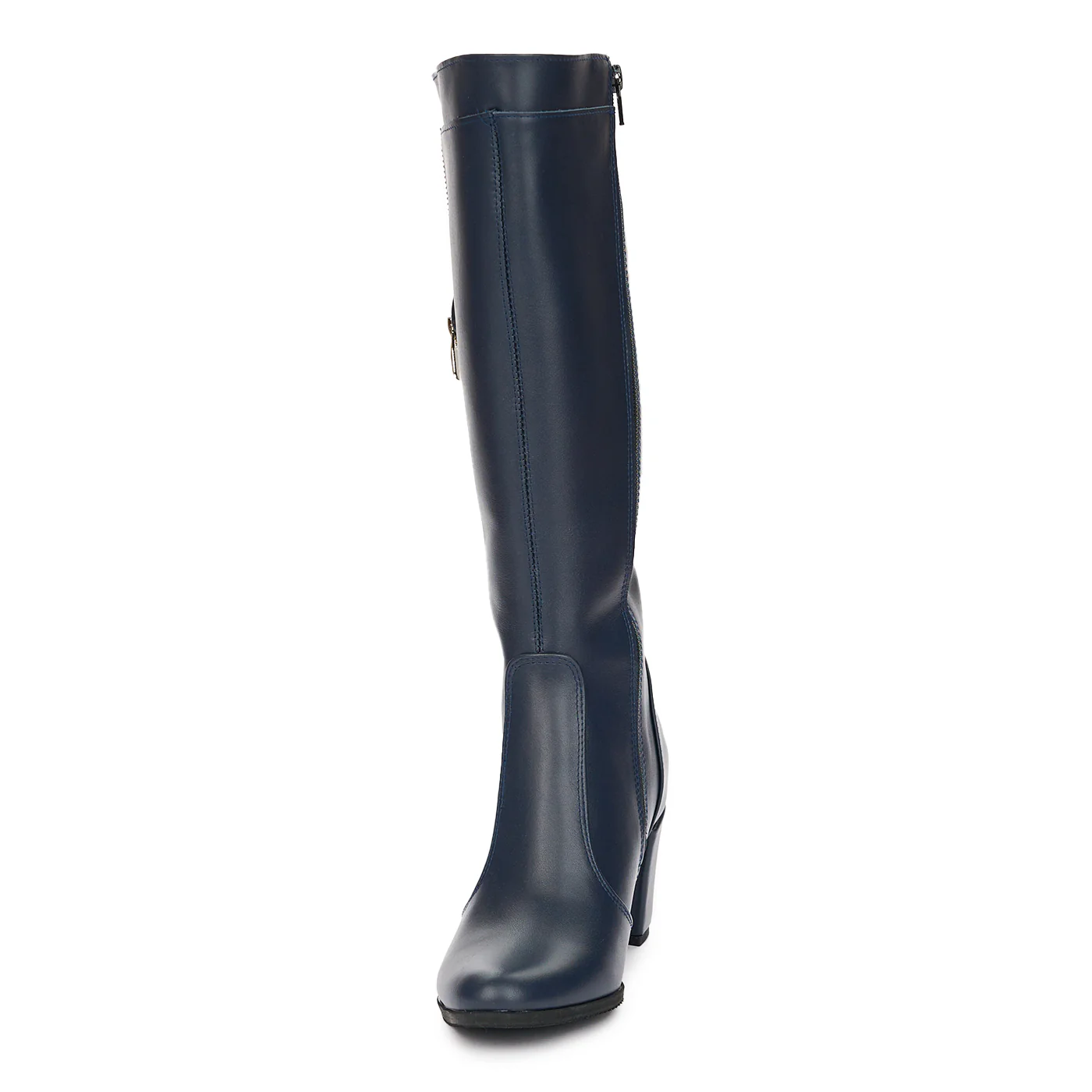 Cizme Dama Iarna Piele Naturala Toc 7.5 Cm Bleumarin 12483 - Image 3