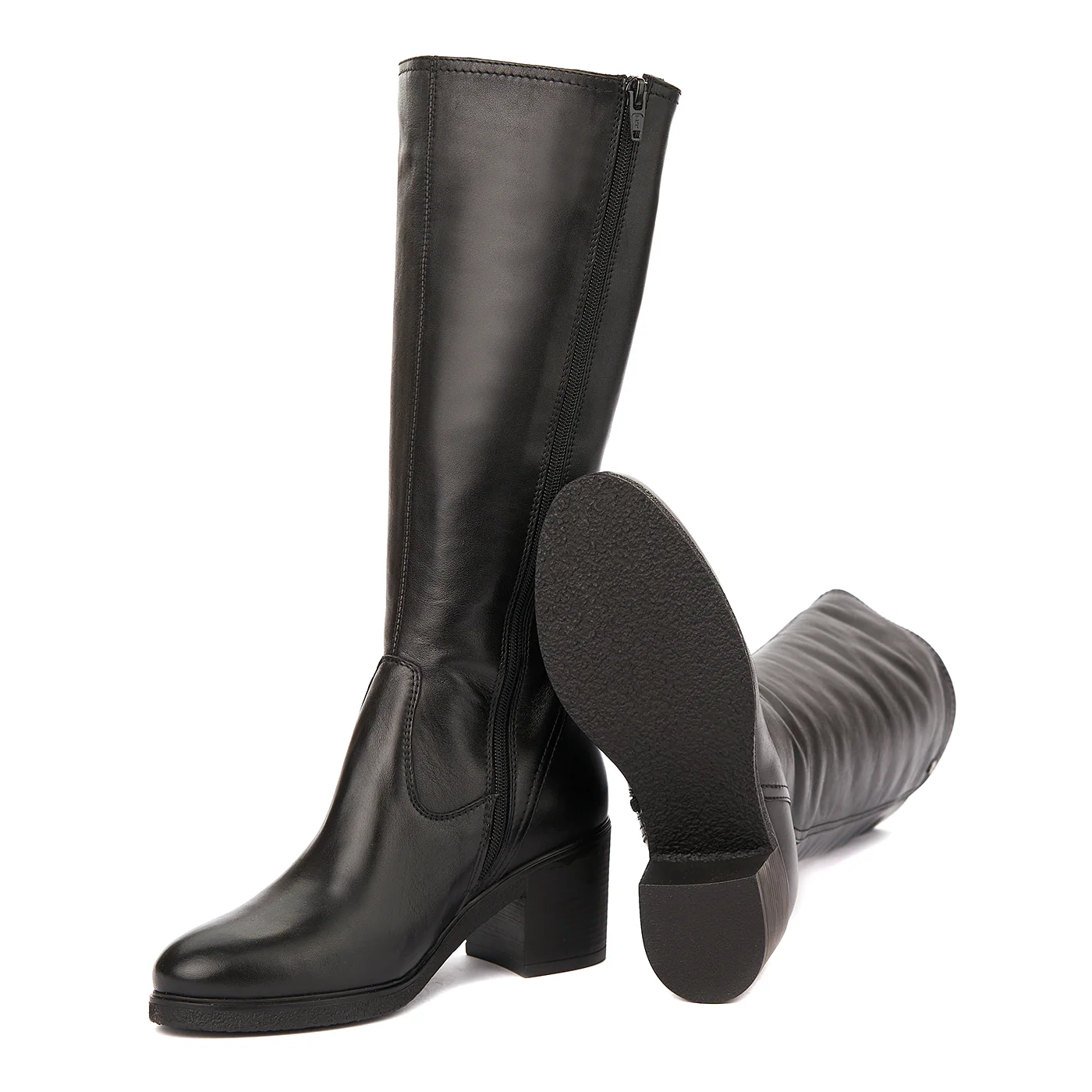 Cizme dama lungi din piele naturala neagra 6231 - Image 3