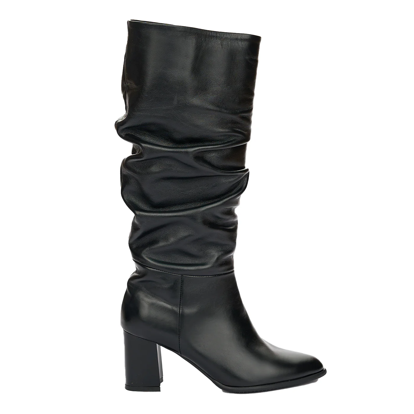 Cizme Dama Lungi Negre Toc 7 Cm din Piele Naturala 12511