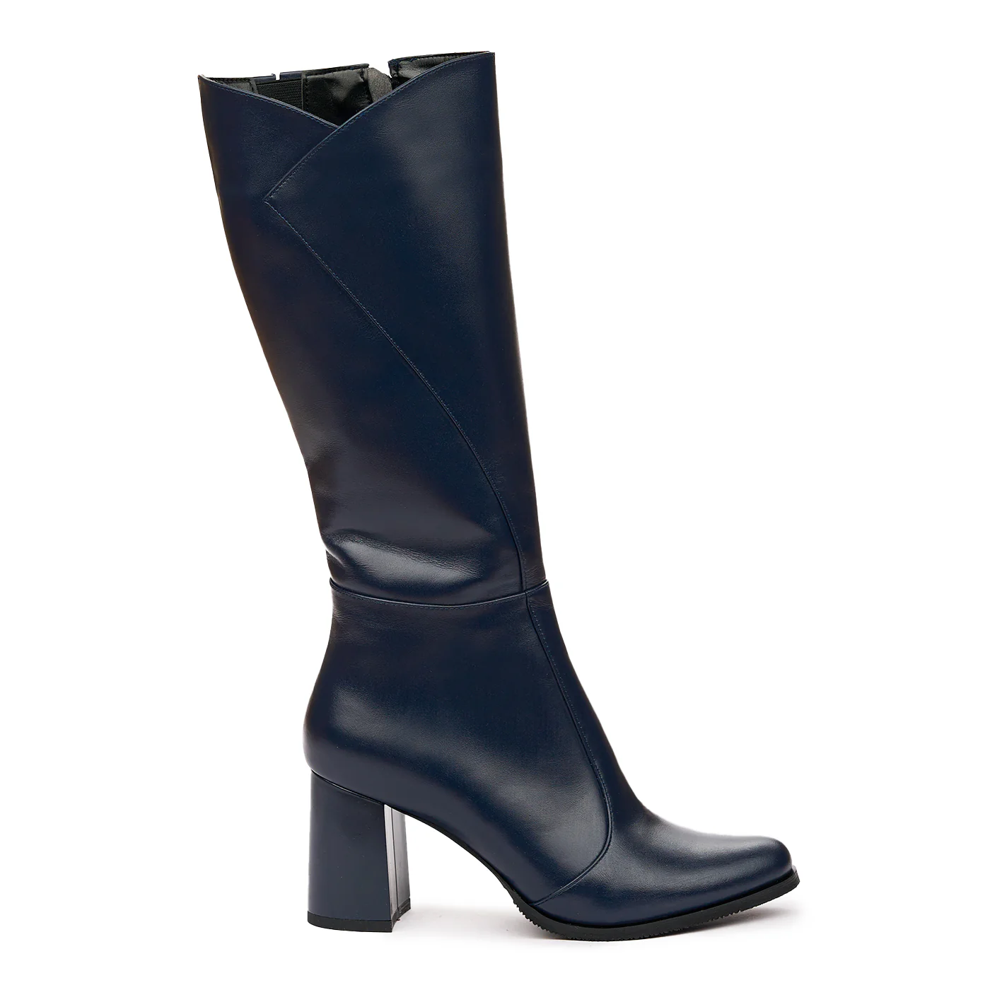 Cizme Dama Piele Bleumarin Toc 8 Cm 6636