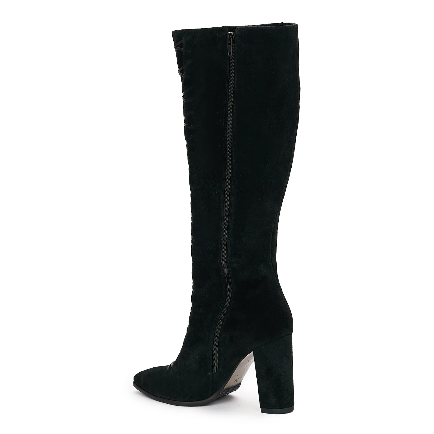 Cizme Dama Piele Inalte Toc 9.5 Cm Negre 12394 - Image 2