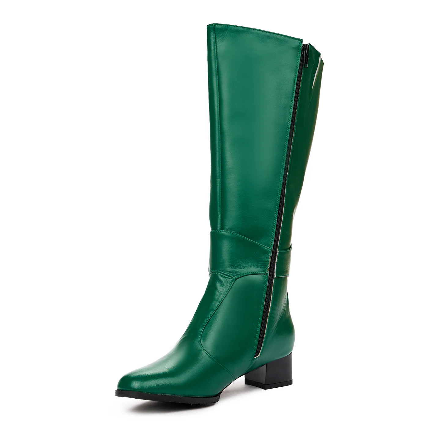 Cizme Dama Piele Naturala cu Toc 4 Cm Verzi 6698 - Image 4
