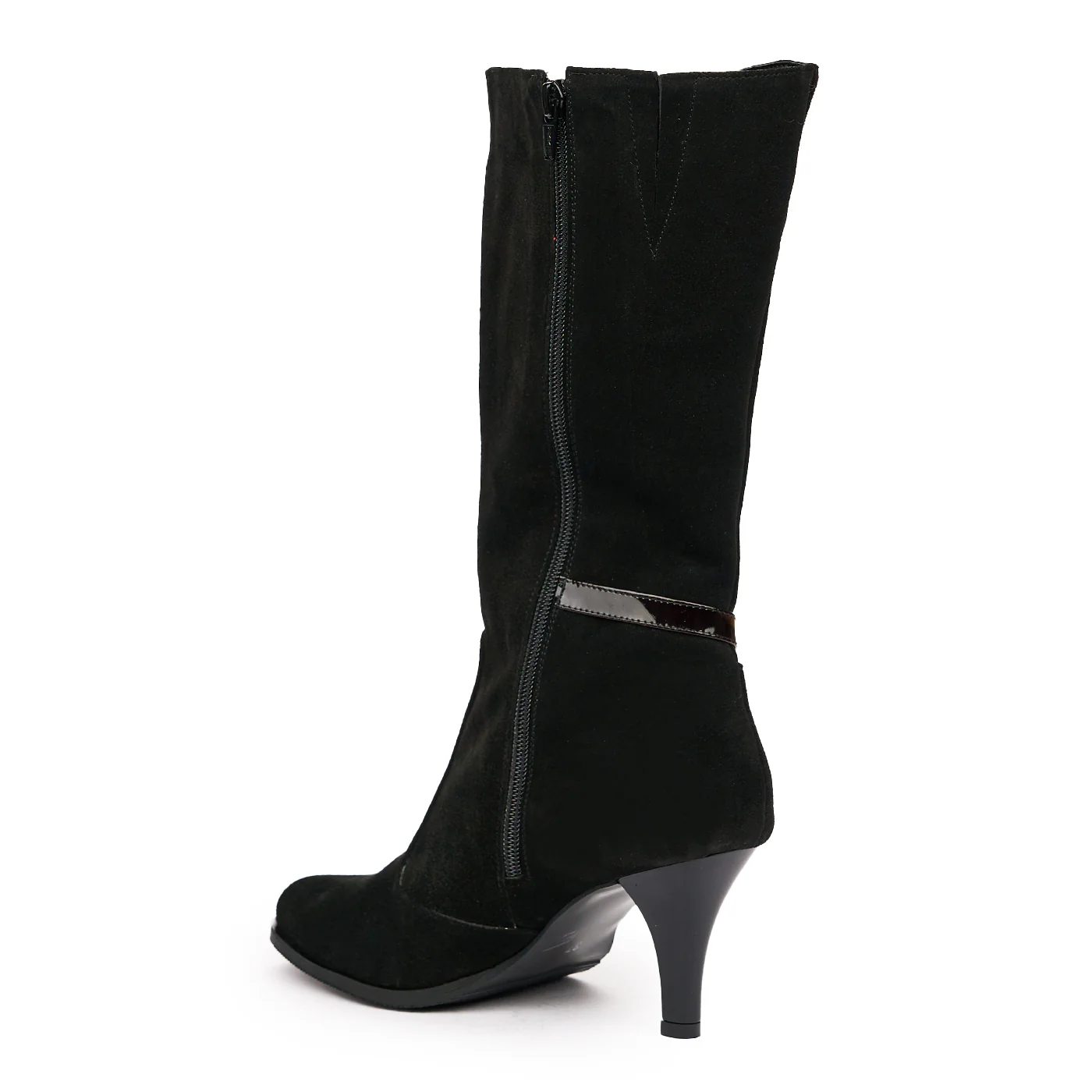 Cizme Dama Toc Subtire 8 Cm din Piele Naturala Neagre 6808 - Image 3