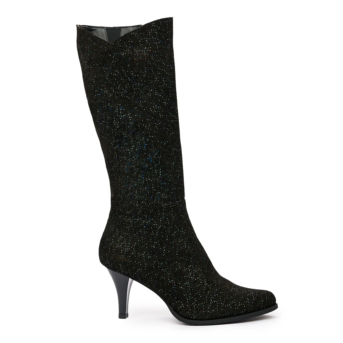 Cizme de Piele Negre cu Toc 6520